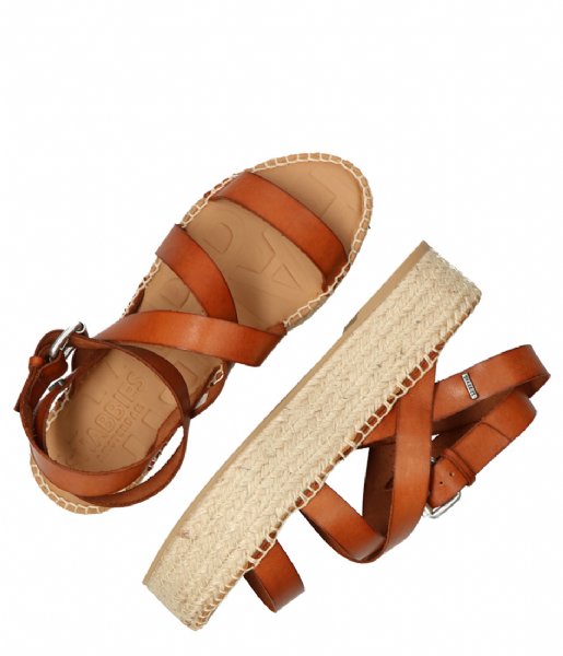 Shabbies  Espadrille Sandal Natural Dyed Smooth Leather Cognac (2004)